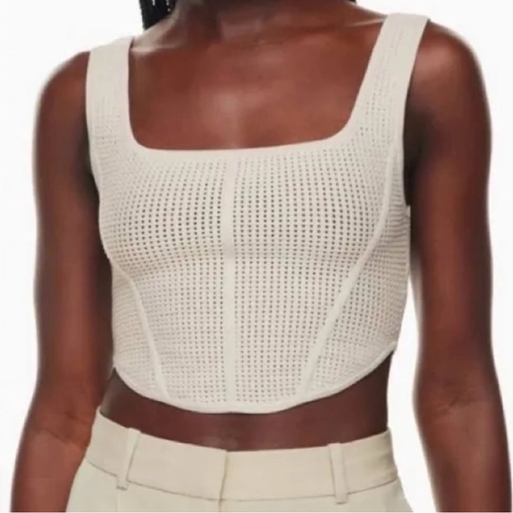 Aritzia Babaton Cream Knit Tank Top